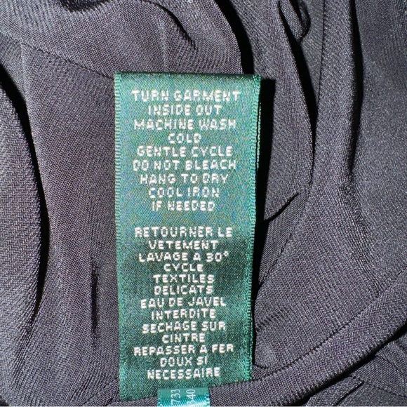 NWT $170 Ralph Lauren Womans Black Silver Sheath Ruched Faux Wrap Dress Size 6 - Picture 7 of 7